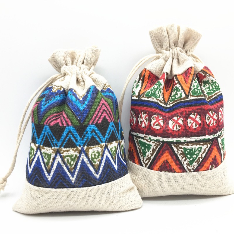 Women Bags Mini - Borsa con coulisse in stile etnico