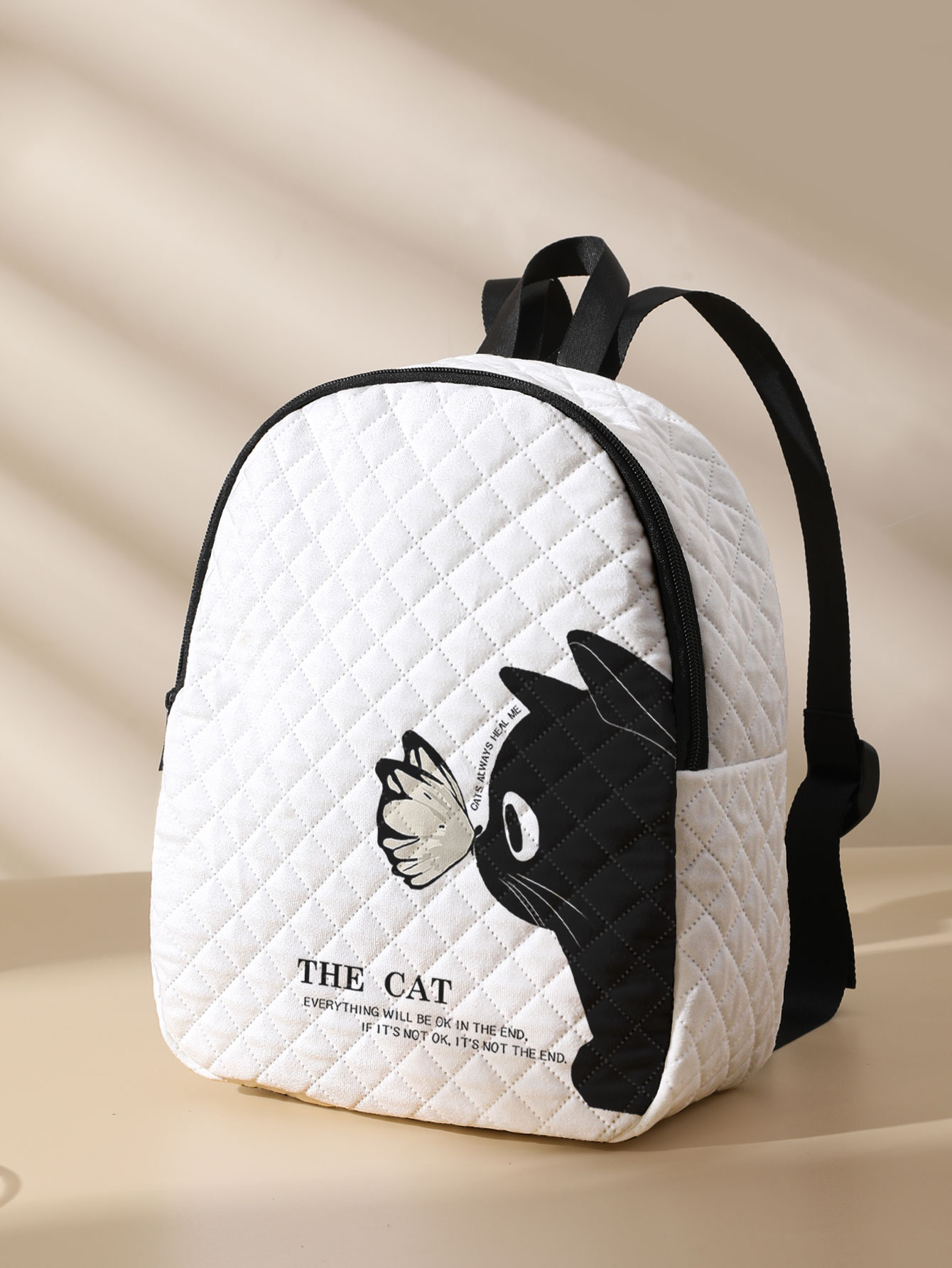 Mini Backpack Women - Zaino compatto trapuntato con stampa di