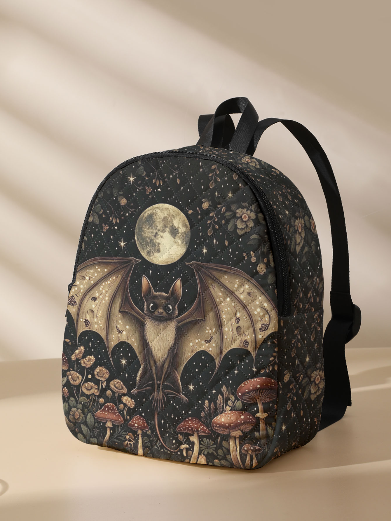Mini Backpack Women - Zaino compatto trapuntato con stampa floreale