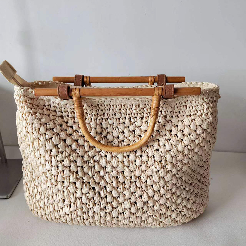 Women Bags Handmade - Borsa di paglia con manico in