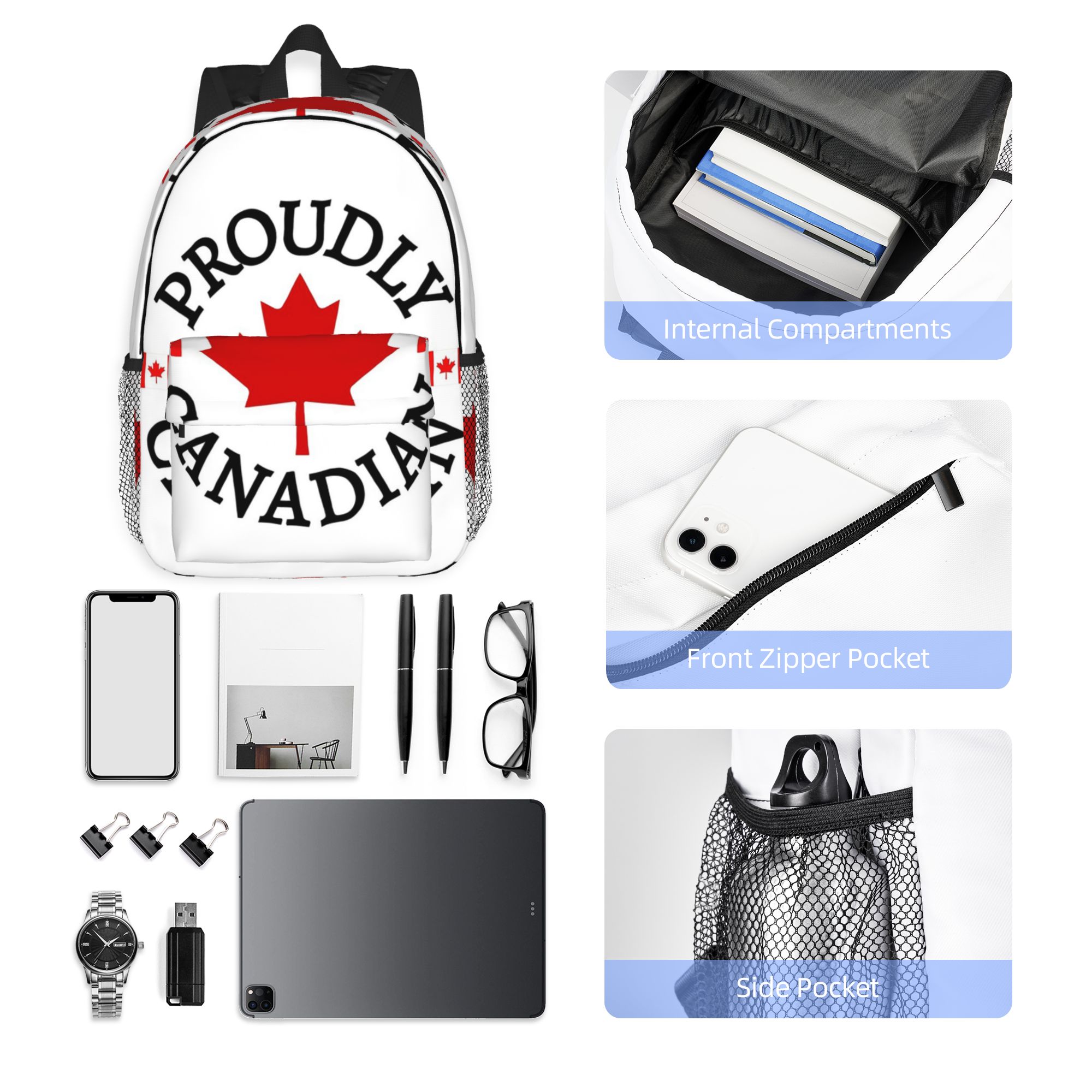 Zaino con bandiera e foglia d' - Women Bags In Canada recensione e prezzo