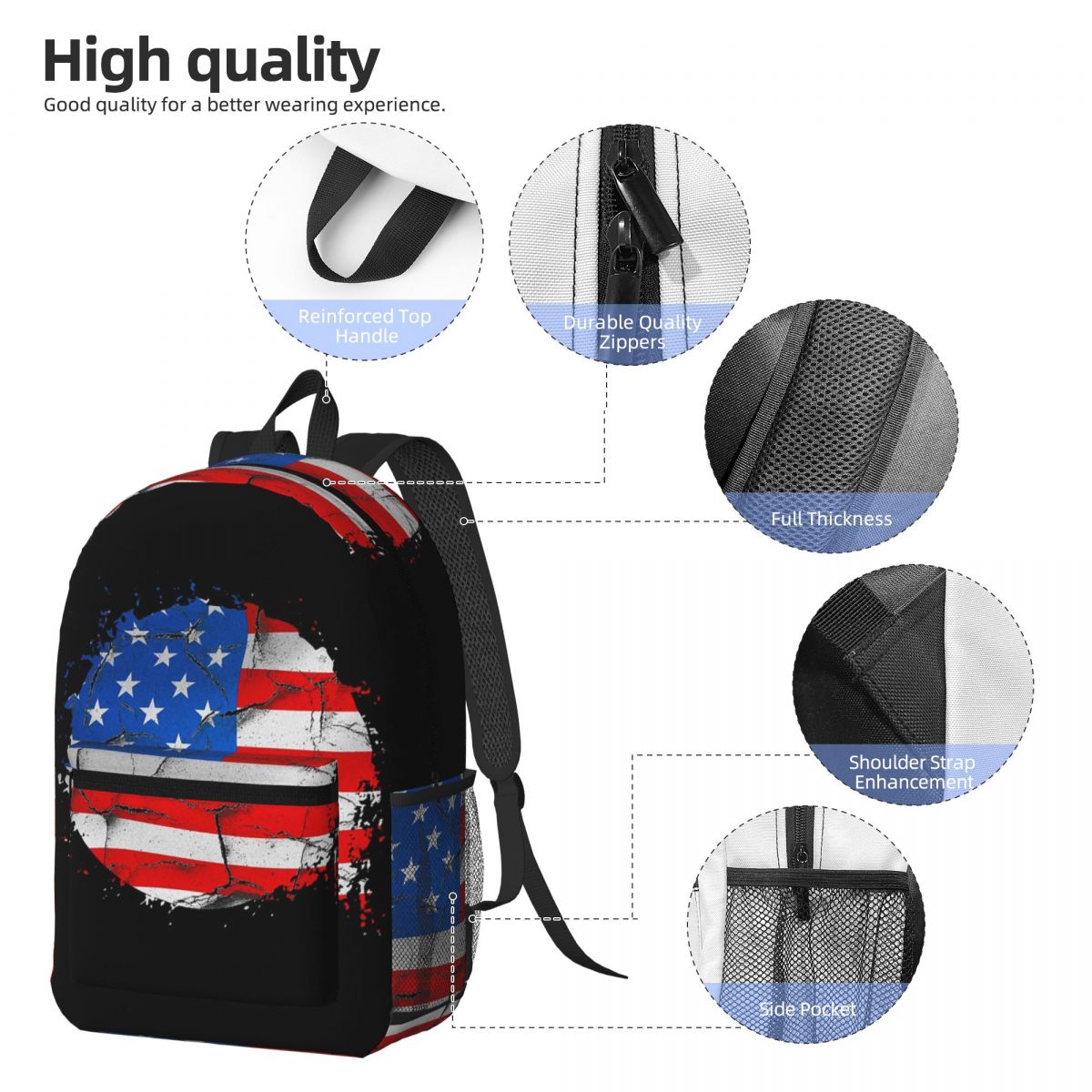 Zaino con bandiera americana U - Women Bags Usa recensione e prezzo