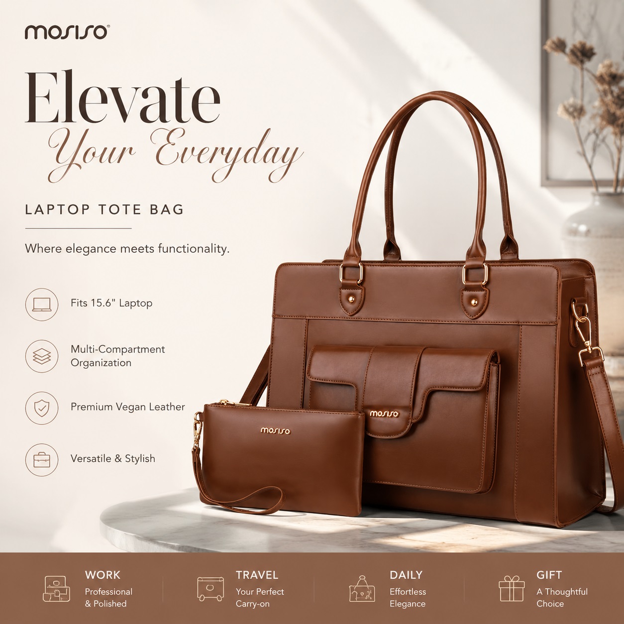 Borsa tote per laptop MOSISO d - Women Bags With Laptop Compartment recensione e prezzo